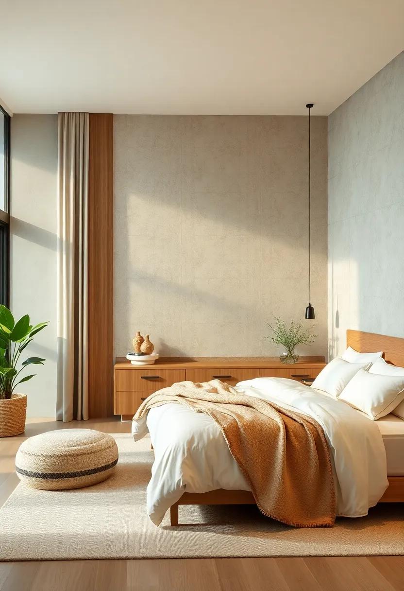 Traditional​ Harmony: ‌Design ​a harmonious bedroom with rich wood tones and soft cream fabrics, combining classic features and a‍ soothing⁣ color ⁢palette for⁣ a peaceful retreat