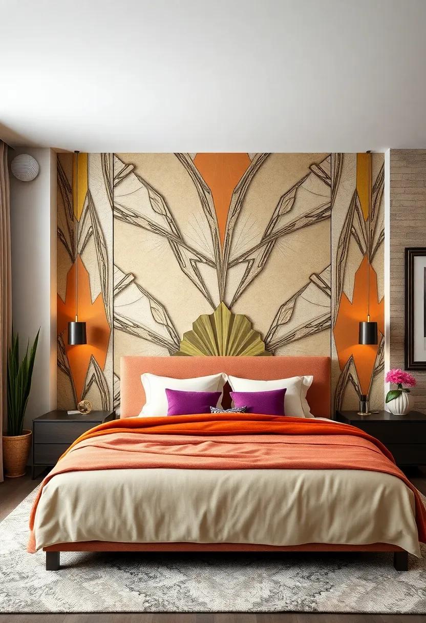 Art Deco Inspired Design: infuse your space with ​glamour through an Art deco feature wall using bold colors, symmetry, and⁤ intricate patterns