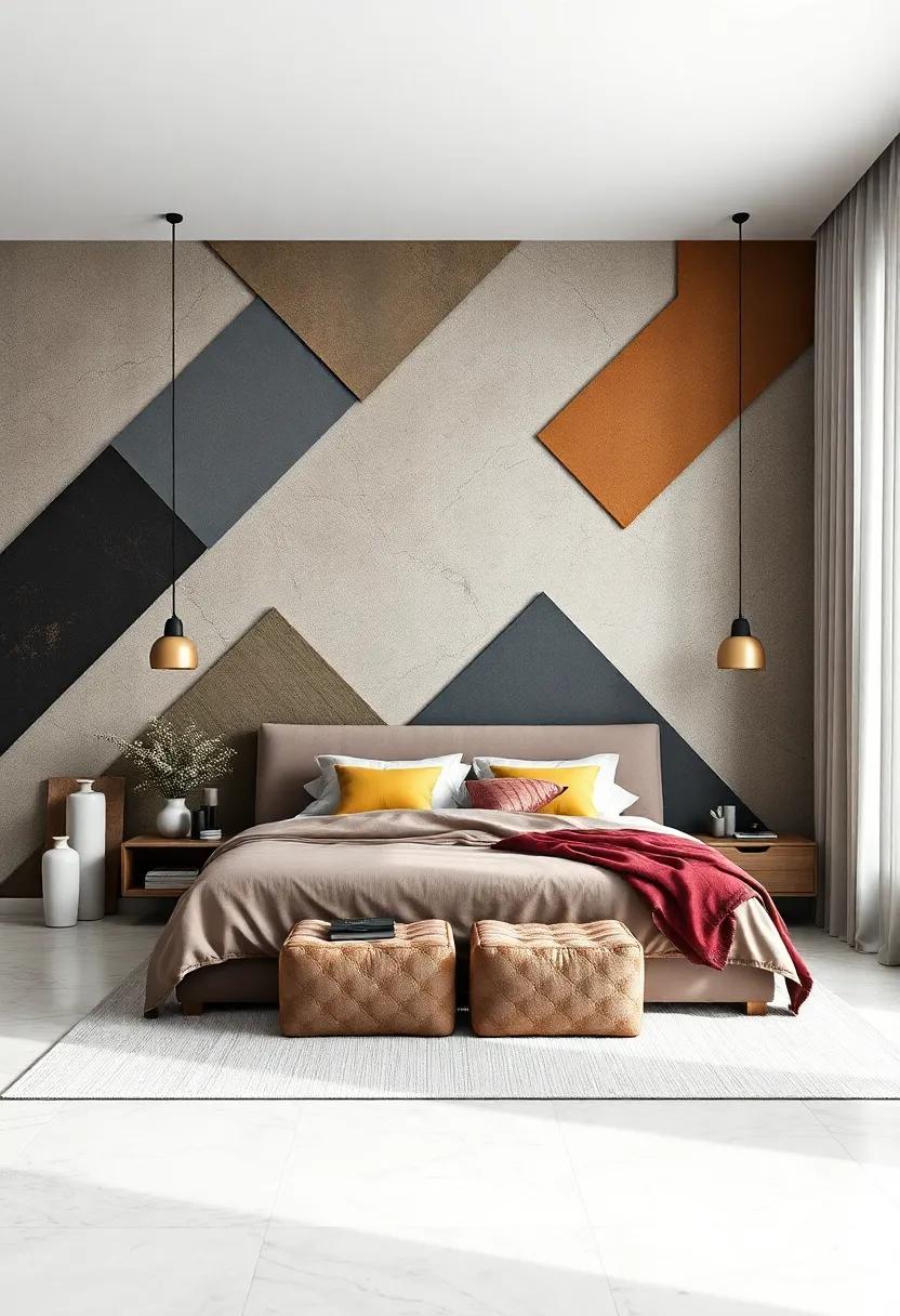 Bold⁢ Geometric patterns: Transform your space with eye-catching geometric⁢ shapes that add depth and modern flair to ​your bedroom