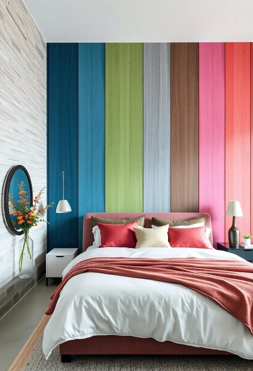 Colorful Wood Panels: Experiment‍ with ⁣different hues of painted⁢ wood panels ⁤for a lively and dynamic visual impact