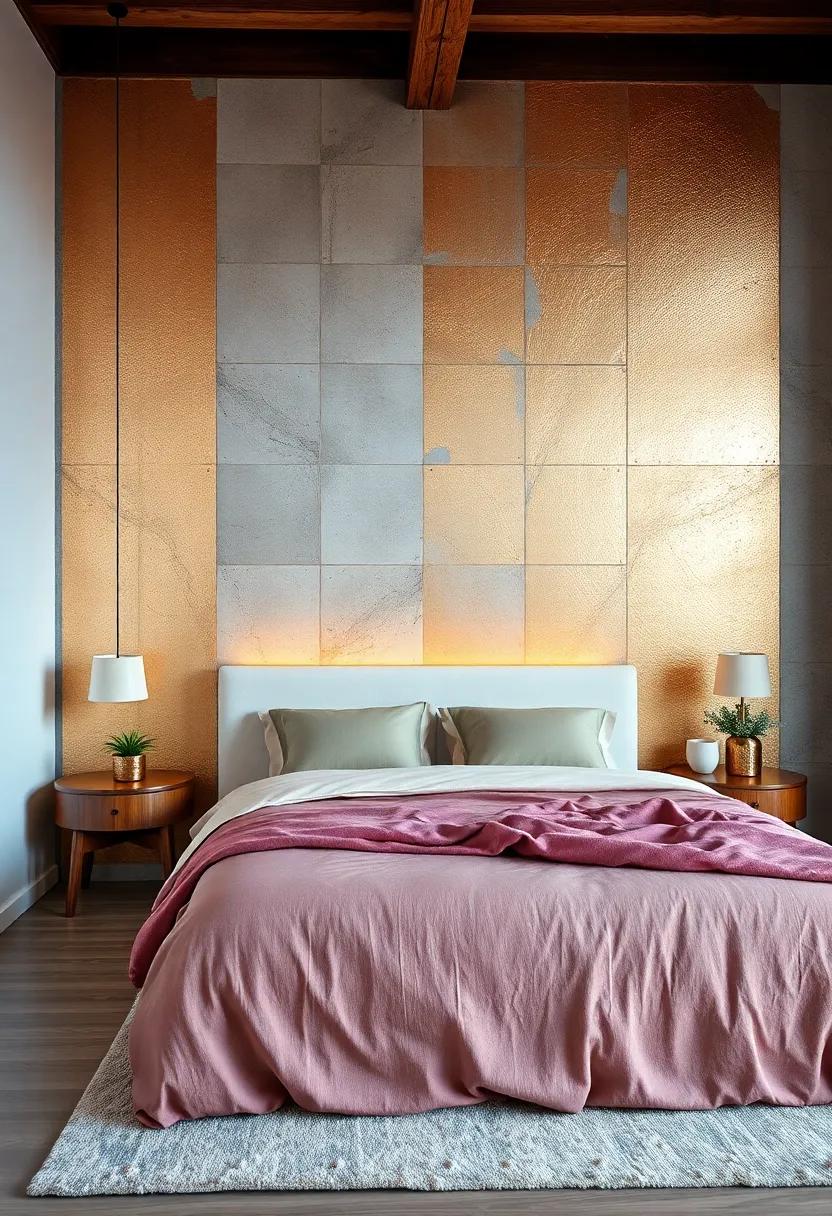 Metallic⁤ Accents: Elevate your bedroom with a metallic-feature wall using paint⁣ or wallpaper to add glamour and sophistication