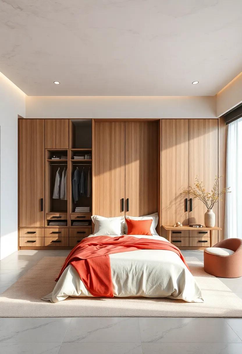 Dual-Purpose magic: Explore multi-functional wardrobes that double as room dividers, ⁢cleverly defining spaces in open‍ layouts