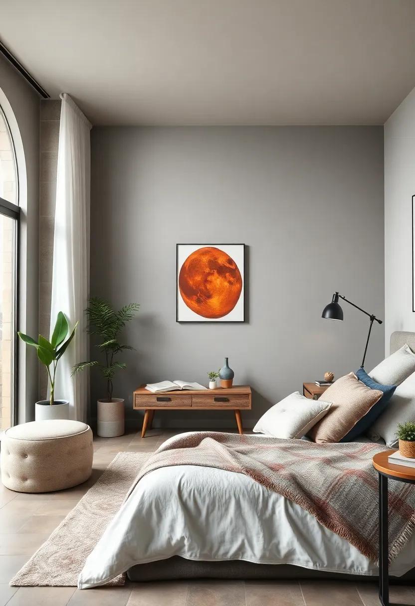 Stone‍ Gray: This neutral stone hue ‍adds​ a calming quality to⁤ your bedroom, grounding ⁢the room and blending seamlessly with nature-inspired ⁣decor