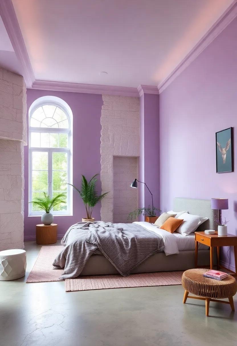 Cool Lilac: Use a cool lilac ​to create a gentle, soothing environment that’s perfect for ​winding down after a long day