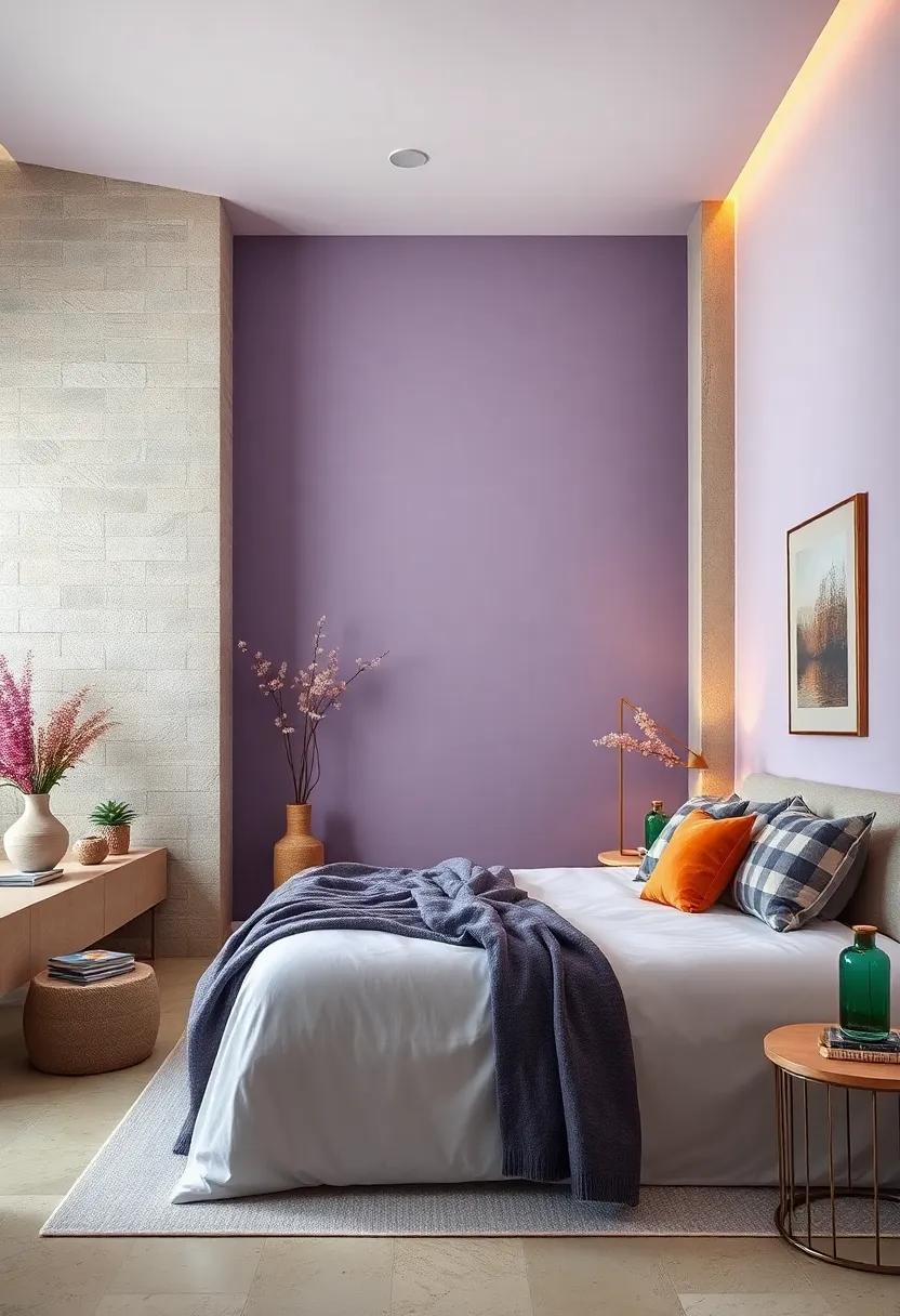 Lavender Mist: Infuse⁢ your​ bedroom with the‍ subtle scent of calm by painting the walls⁢ in ⁤a light lavender, known for its ​soothing⁢ properties