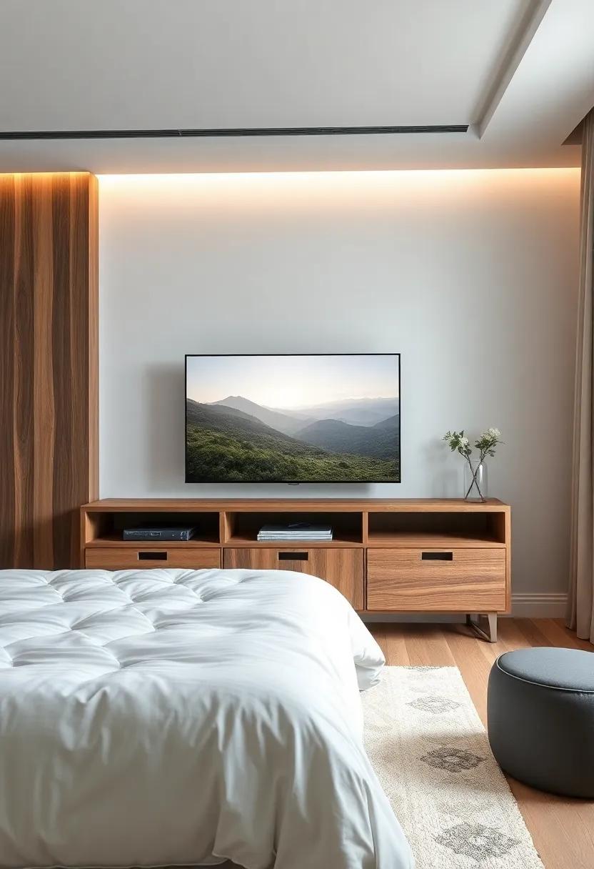 Mixing Materials:⁣ Wood and Metal in Contemporary TV ⁣Unit ⁣Designs