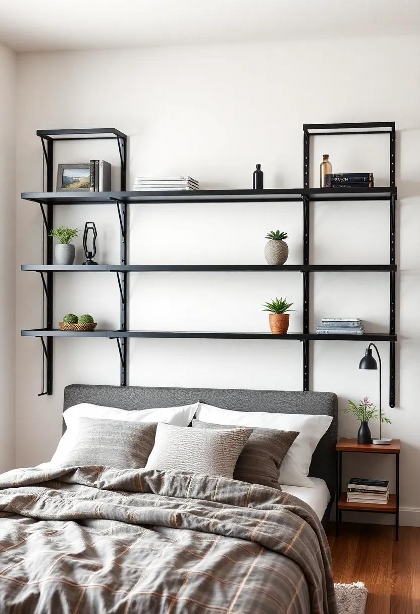 Sleek⁢ Metal Shelving‌ Solutions ⁢for Industrial-Chic Bedroom Vibes