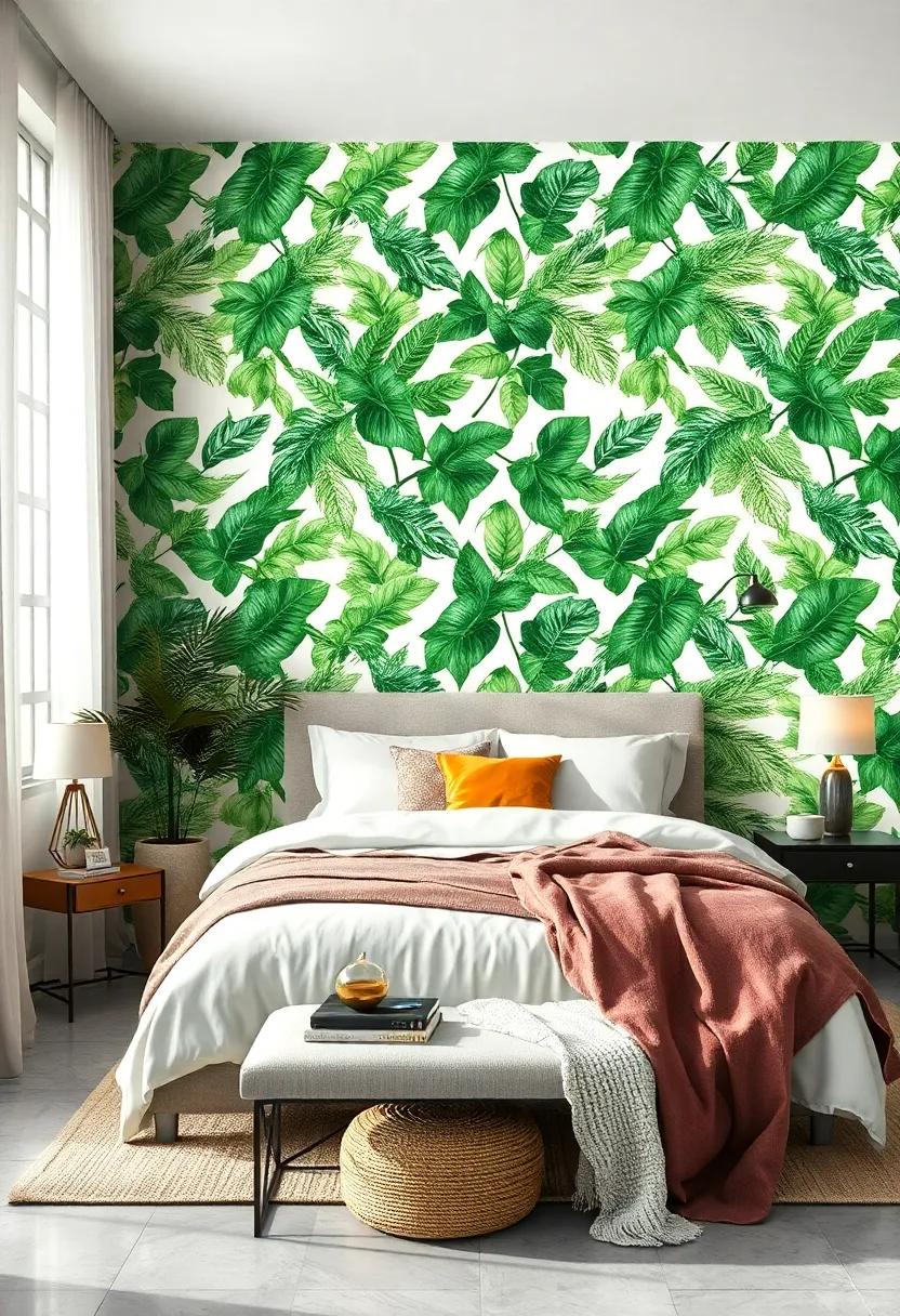 Incorporate a classic green leaf pattern that never goes out‍ of style, ensuring that your bedroom remains fresh and inviting