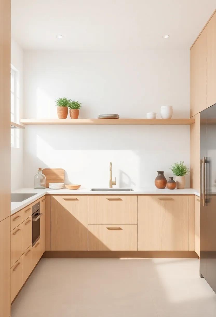 Integrating⁣ Open Shelves With Beige Cabinets for an Airy Look