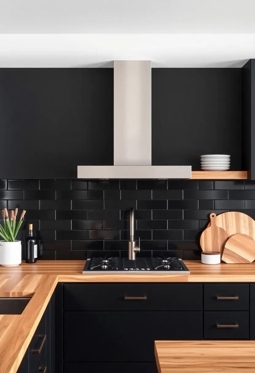 Enhancing Functionality: The Benefits of Butcher Block in a Black Cabinet Design