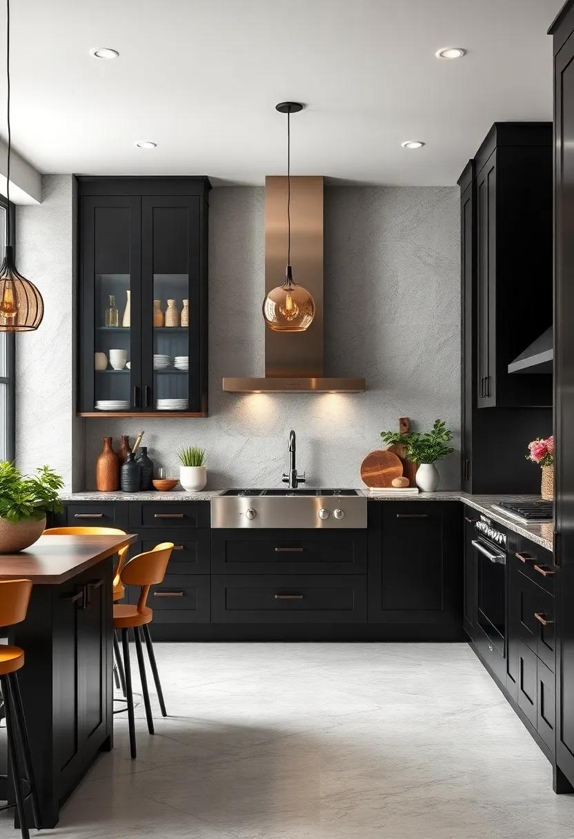 Artisan Crafts: Opt for handcrafted black cabinets for a unique, bespoke feel that tells a ⁣story in your culinary space