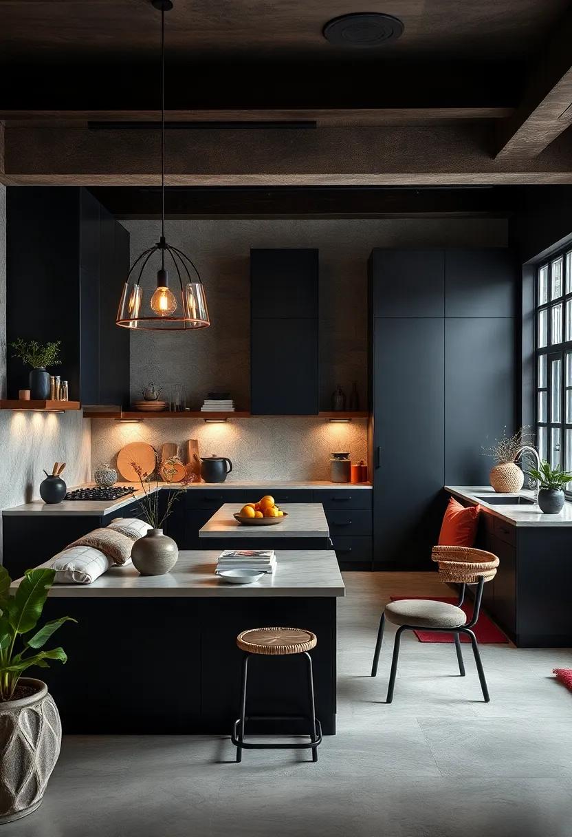 Casual​ Elegance: ‌Create a ‍laid-back yet stylish‌ atmosphere with open ‍seating and black cabinetry‌ in a relaxed layout