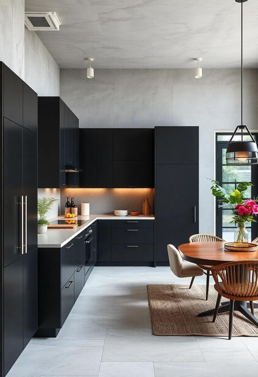 Two-Tone Magic: ‌Combine ⁤black cabinets with ‍contrasting white or gray ⁢hues for a chic⁤ and balanced look