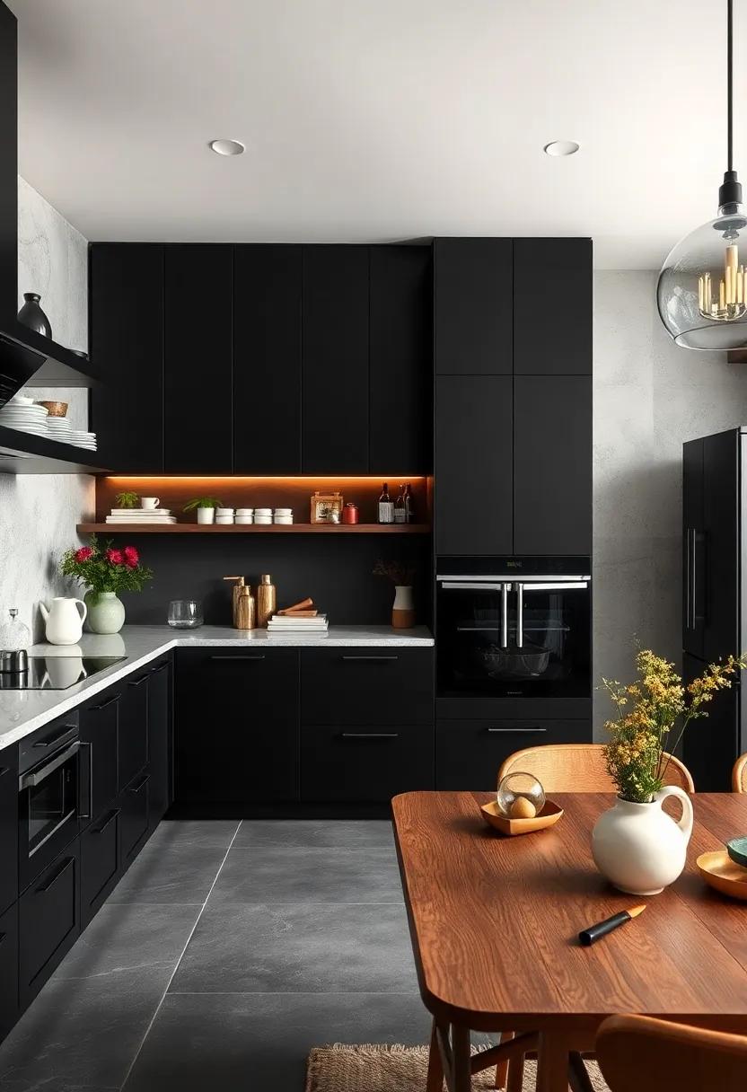Vertical Lines: Use‍ tall black cabinets to draw the eye upward and give the illusion of a larger space