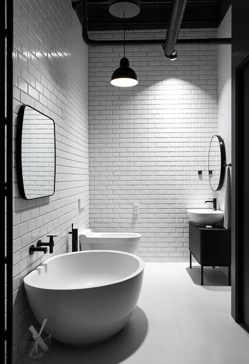 Statement Lighting: Illuminating an Industrial black and White Space