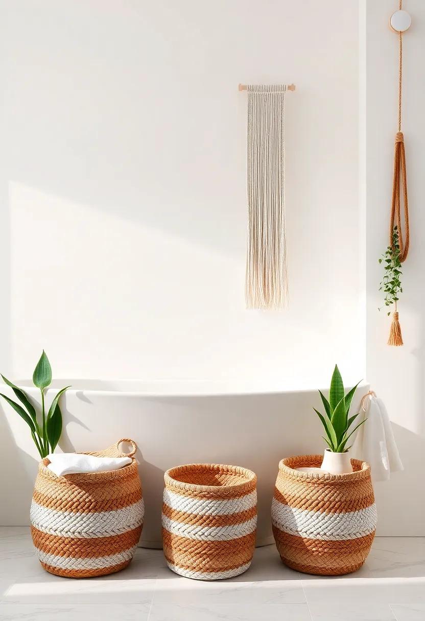 Balance Functionality and⁤ Beauty with Macramé Storage​ Baskets in Your bathroom