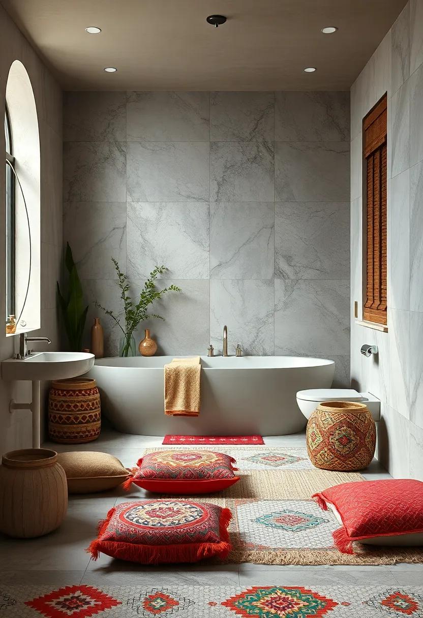 Artistic Tiles: Use patterned or colorful tiles for accents or borders to infuse personality and creativity into the bathroom design