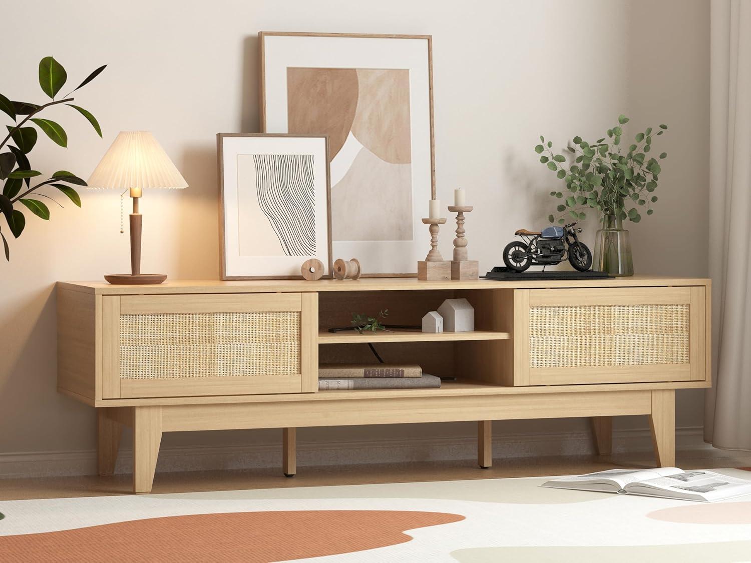 Boho TV Stand for 55–65 Inch TV — how it fits your room