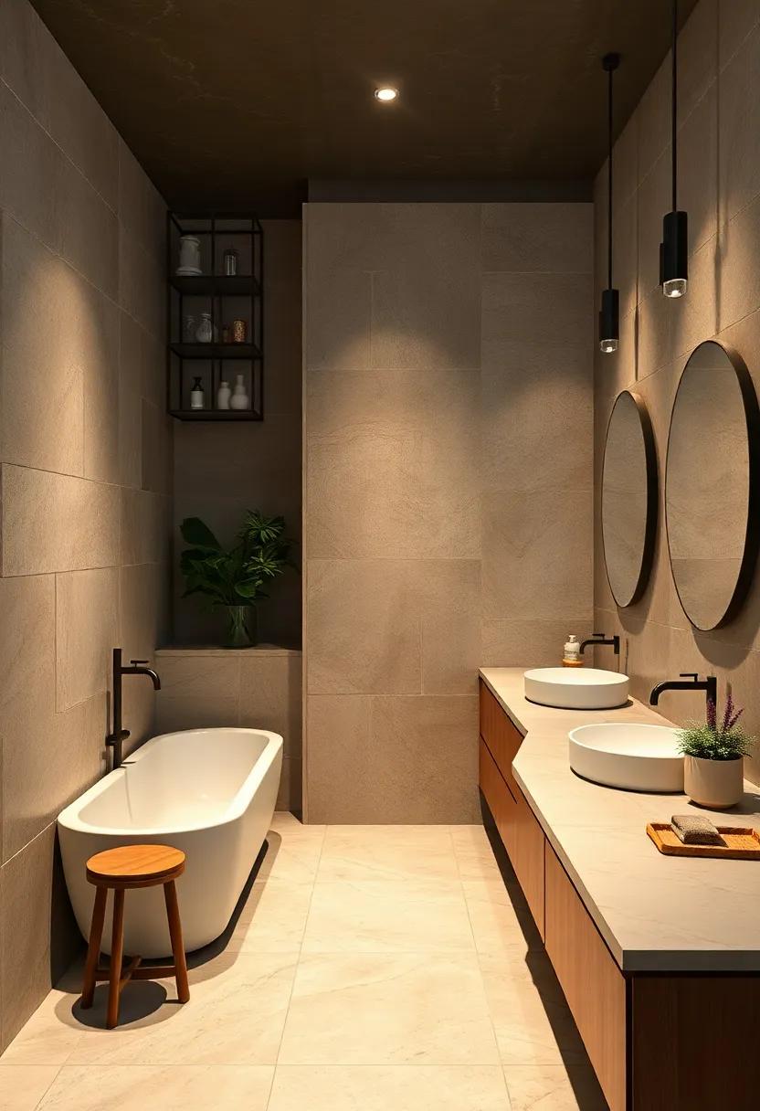 Play with Textures: Mix materials—think matte tiles alongside glossy countertops—to create ‍an engaging visual contrast