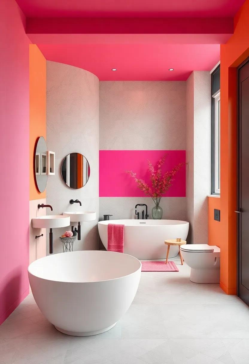 Color pop ⁤Paradise: Use bright,⁣ unexpected‌ colors on accent walls⁢ and unique fixtures for a playful⁢ touch that energizes the entire bathroom