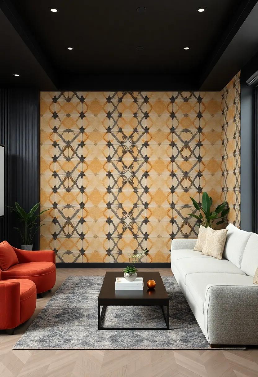 Energizing Geometric Patterns That Define Modern Living Room aesthetics