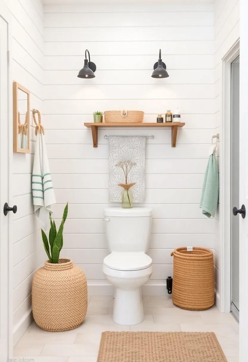 Shiplap Shower Niche: Design a shower niche lined with shiplap to create a cohesive look that combines functionality with coastal flair