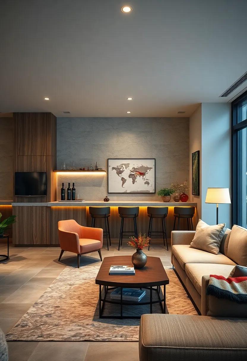 create a Functional Bar Area with multi-use Furniture