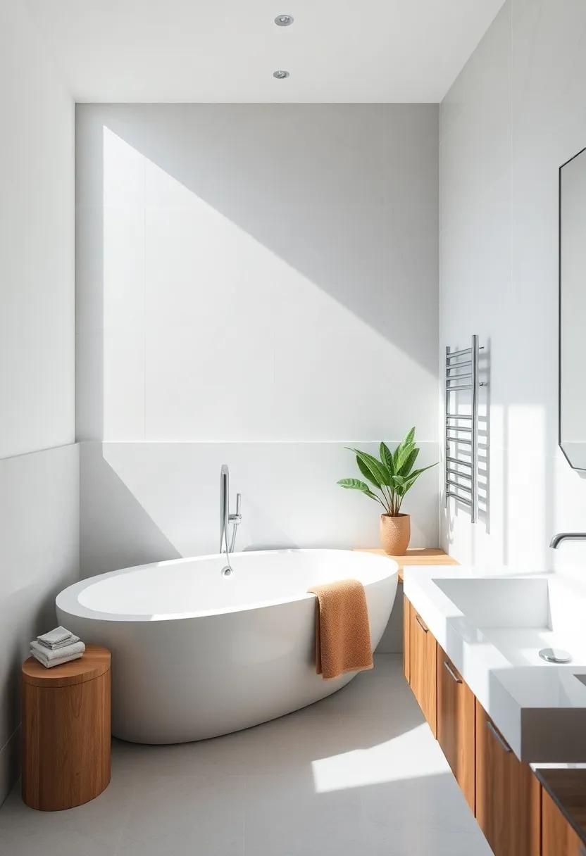 Install Small-Scale Bathtubs: If you prefer a tub,opt for a compact soaking tub that complements a modern aesthetic without overwhelming the space