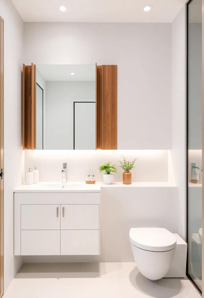 Use Hidden Storage Solutions: Look for innovative storage options that keep items out of sight, like recessed cabinets or mirrors with storage