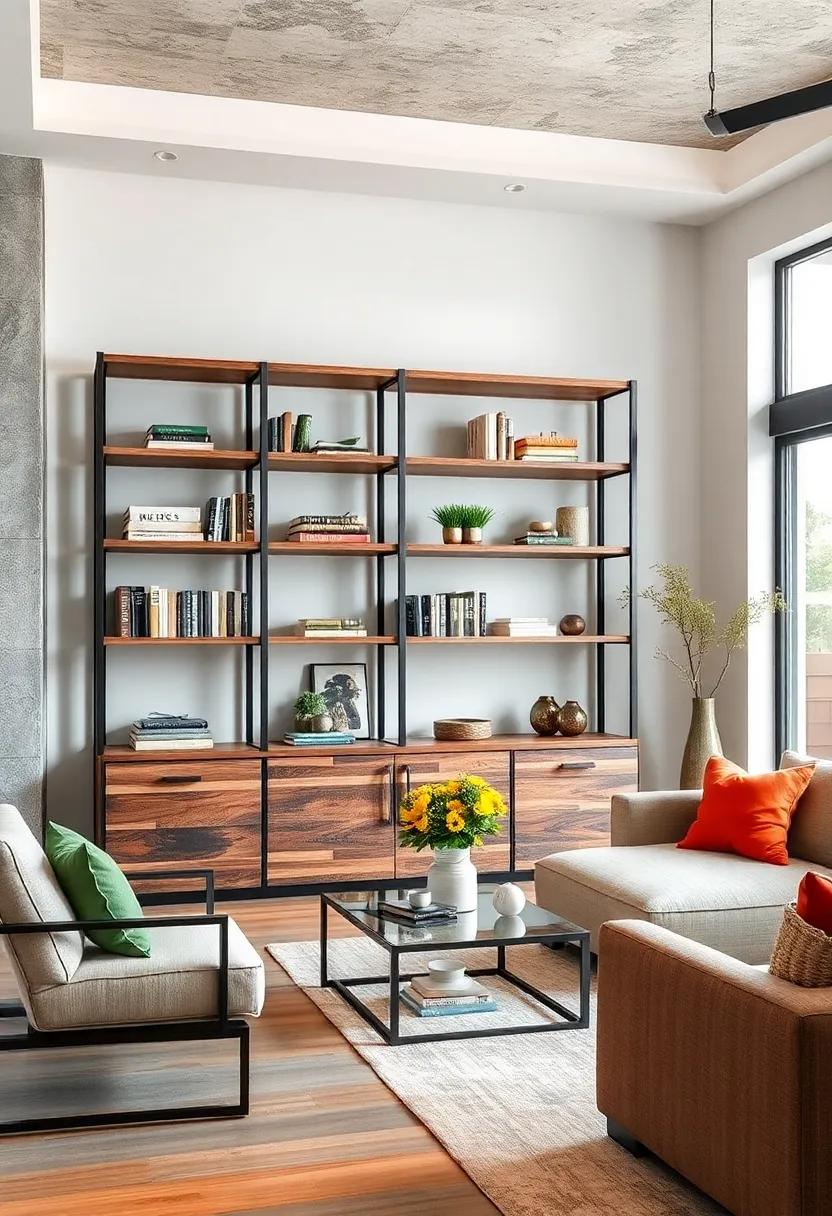 Rustic Elegance:⁤ Merging reclaimed‌ wood with brushed steel, this ​bookcase showcases character and sustainability, perfect for‍ the⁢ eco-conscious decorator