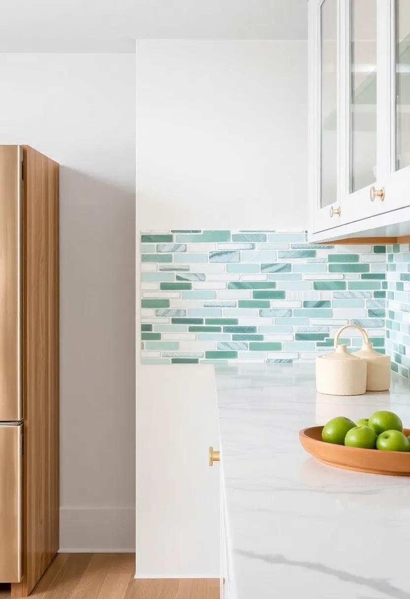 Embrace Coastal Themes With Sea Glass Backsplashes For A Fresh, Natural Look