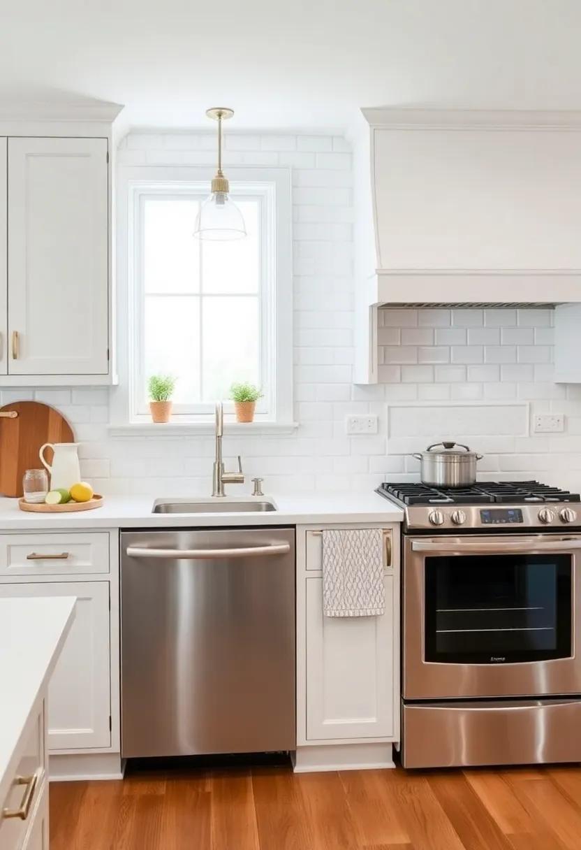 integrate Classic White Backsplashes To Brighten Your Cottage Kitchen Space