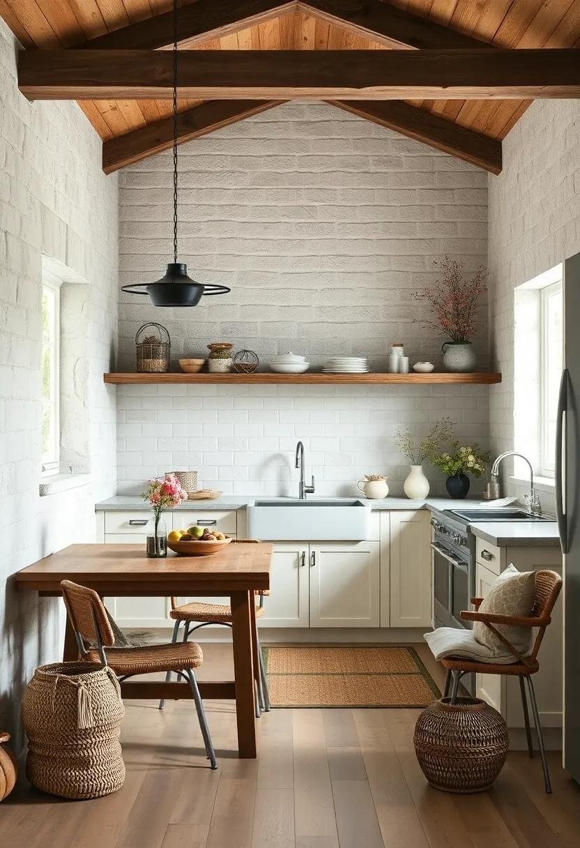 Nature-Inspired Decor: Incorporate natural elements like dried flowers, pinecones, or stones that enhance the tranquility and warmth of your cottage kitchen
