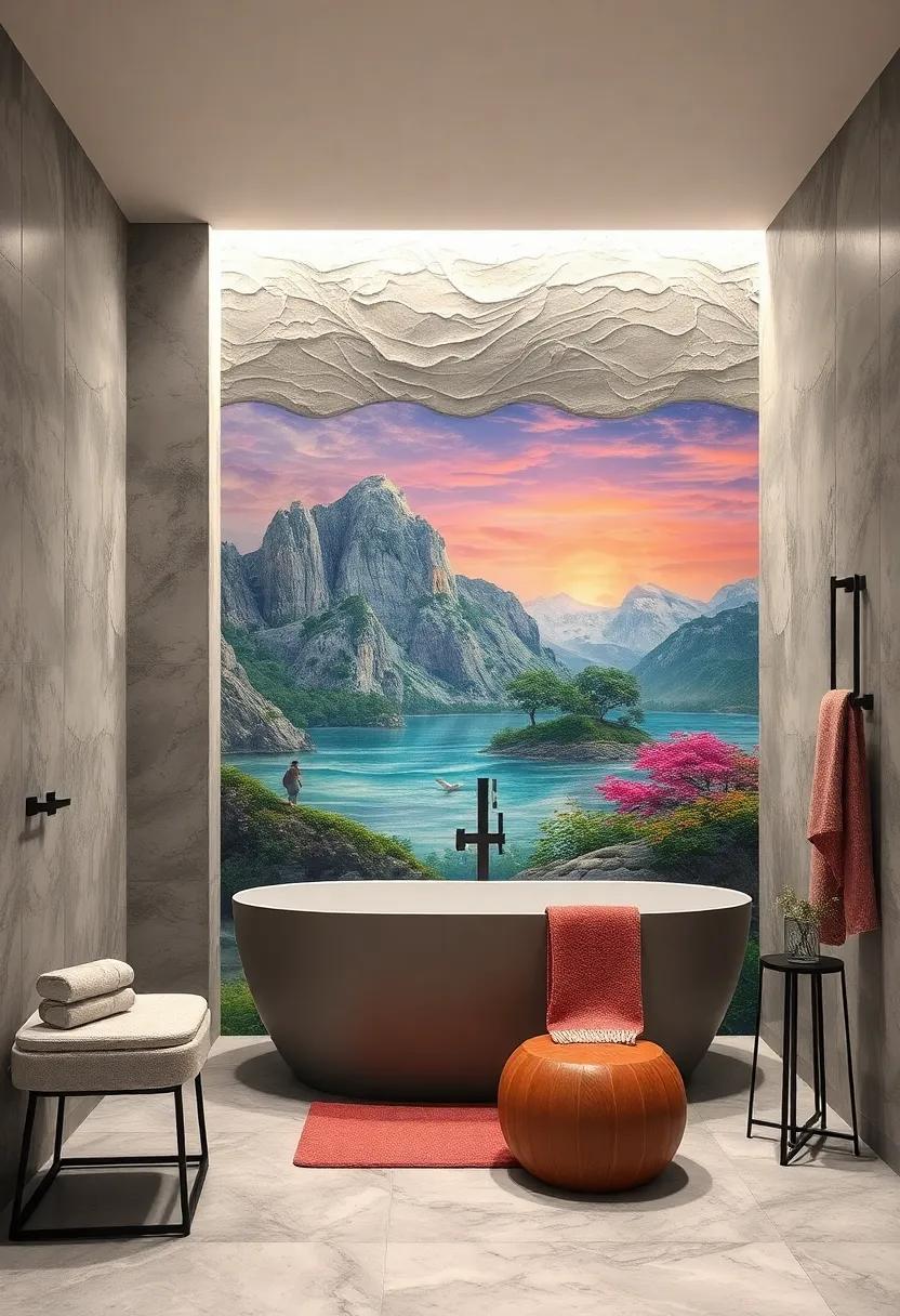 Artistic Murals: Commission a‍ tile mural that tells a story​ or showcases your favorite⁢ landscape, ​turning​ your bathroom⁤ into a canvas of⁤ creativity