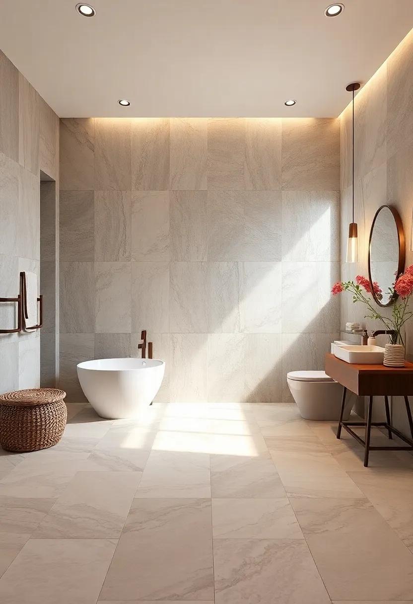 Natural Stone ⁢Elegance:‌ Bring the outdoors inside with‍ luxurious ⁢natural stone tiles ⁤that create a spa-like atmosphere