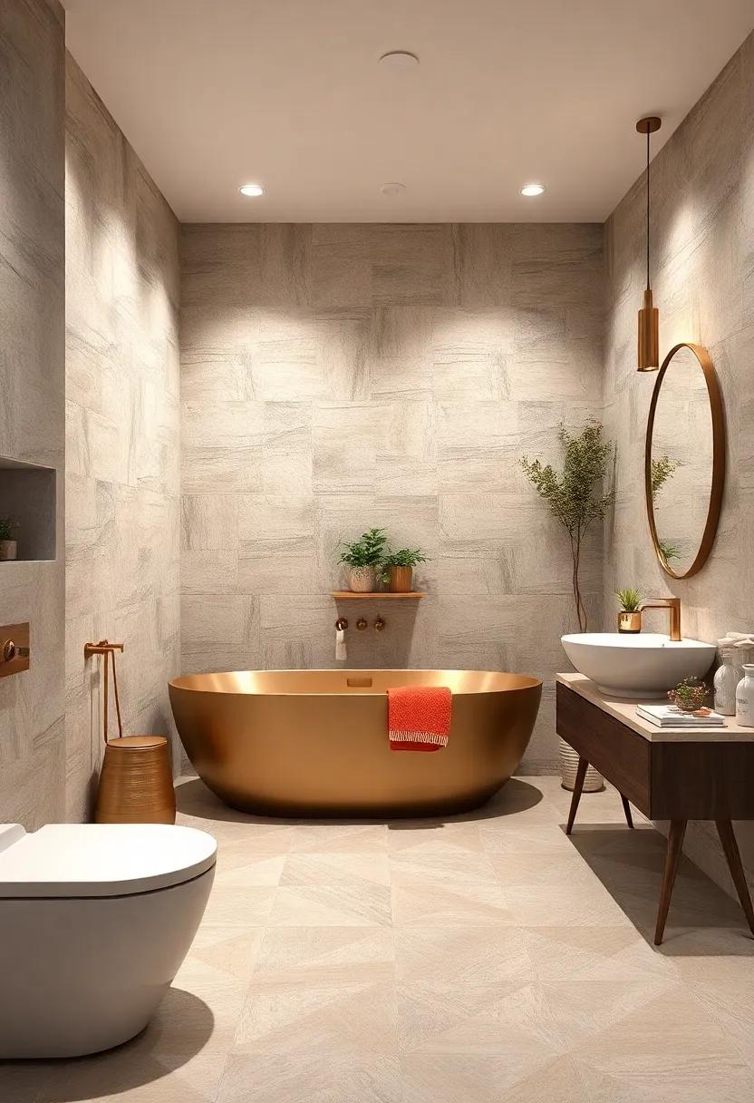 Shimmering⁣ Metallics: Add‌ glamour​ to your ⁣bathroom with metallic‍ tiles that ⁤reflect light‍ and⁣ create an eye-catching⁤ ambiance