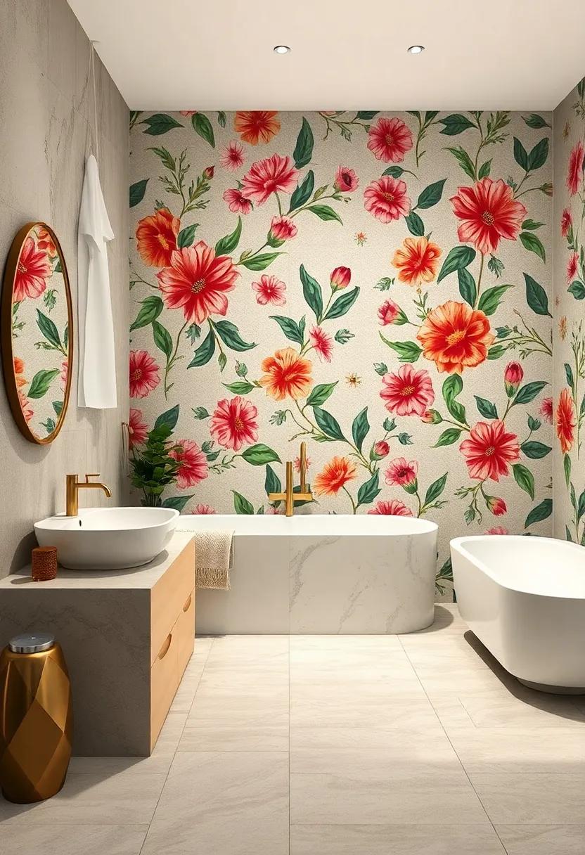 Bold Floral​ Patterns: ​Transform your bathroom with ‍large-scale floral tile patterns that invite​ nature into your sanctuary