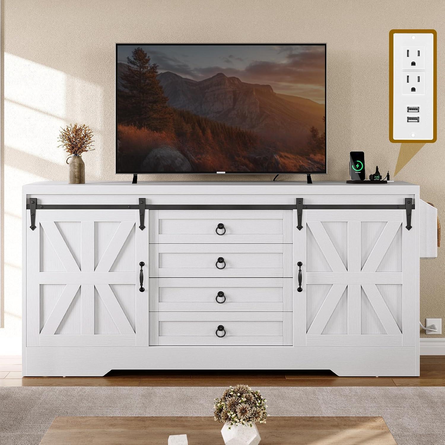 DWVO Farmhouse TV Stand, how it fits your space