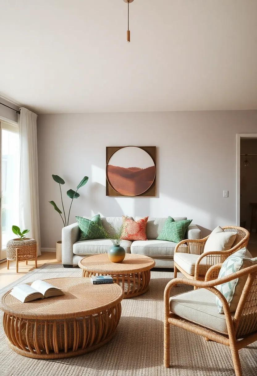 Invest in Woven Furniture: Choose a statement‍ piece, such as‍ a rattan coffee ⁢table or ⁢an armchair‍ with‍ woven detailing, to anchor the room