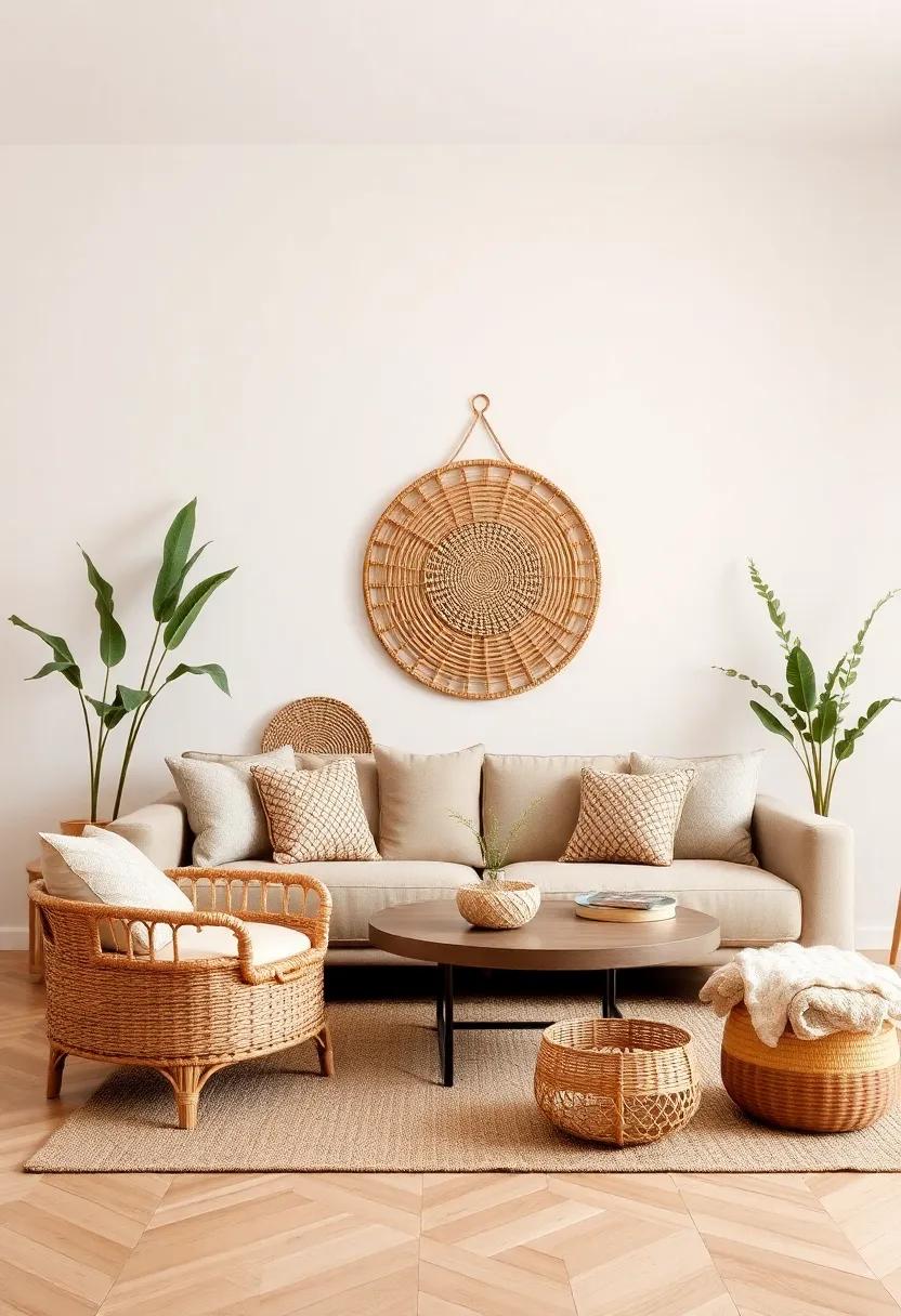 Accessorize Wisely: Choose woven décor items,⁤ like a handcrafted wall basket or decorative bowls, ⁤to accentuate the earth tones