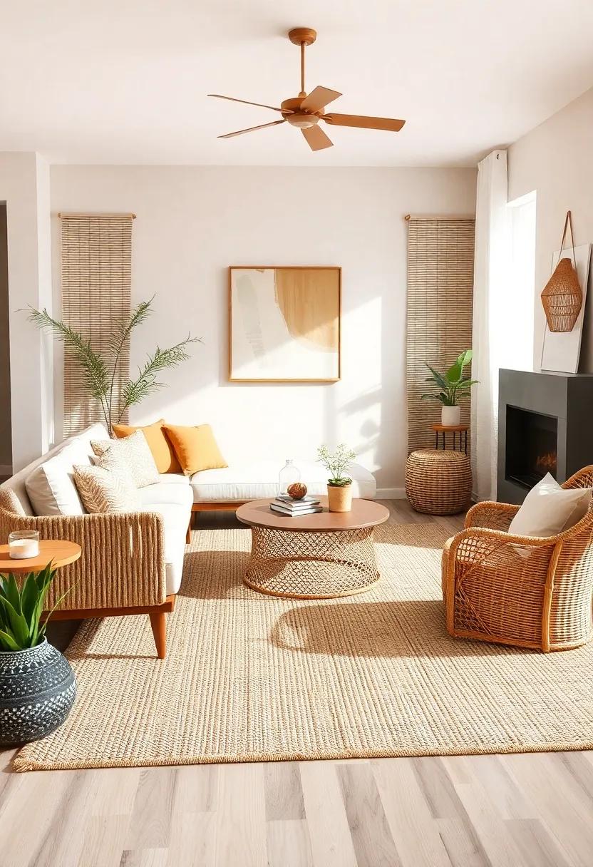 Use Area Rugs: define your seating area by adding a ‍soft,woven area rug in natural fibers to ⁣enhance comfort and style
