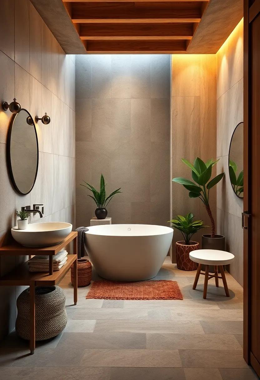 Botanical Touch: Introduce potted plants or wooden planters to enhance your bathroom’s ​tranquility ‍and organic feel