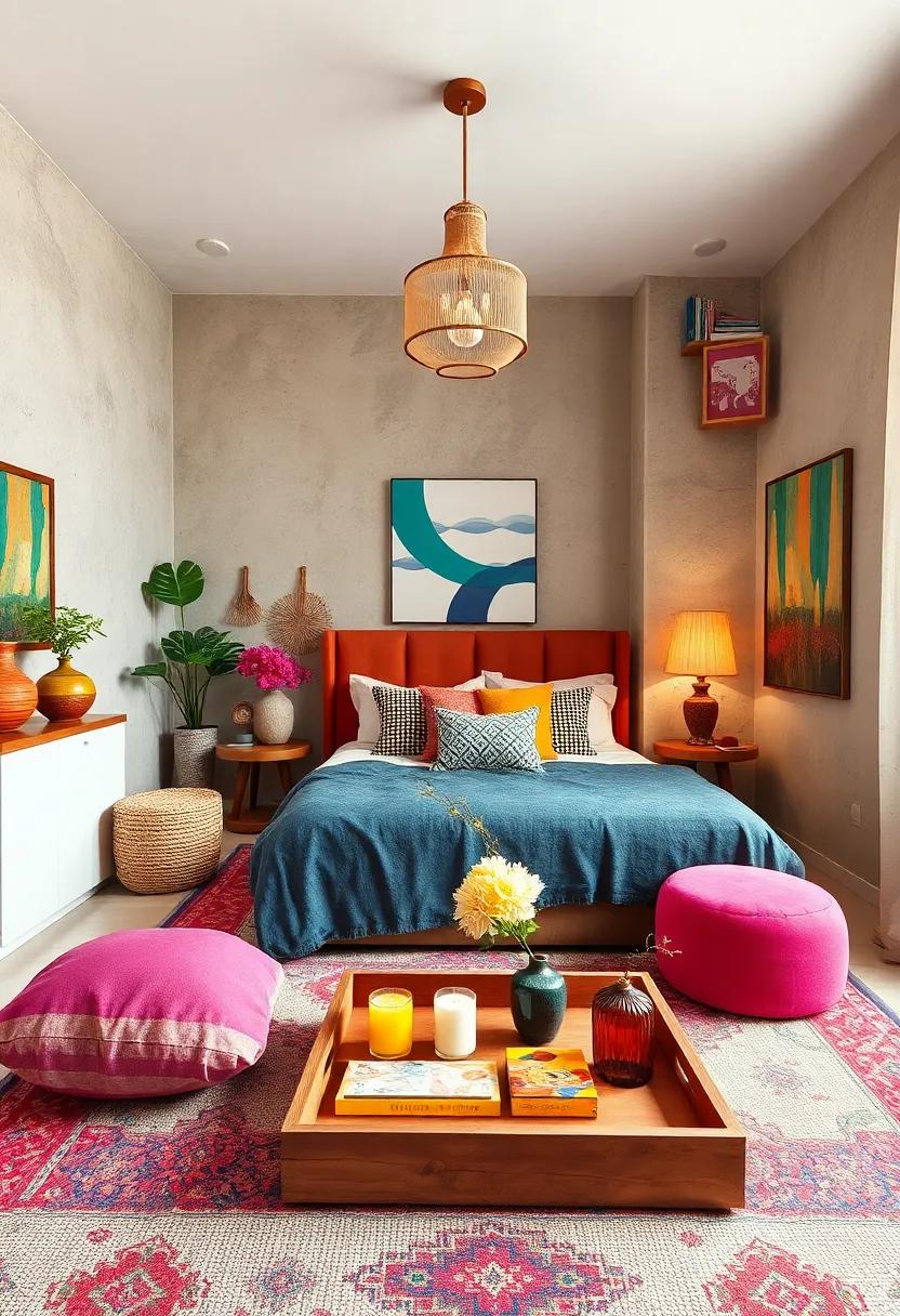 Showcase Colorful Accessories: Use decorative items ‍like ‌colorful ⁢trays, candles, and picture frames to‍ enhance your​ space's overall‌ appeal and charm