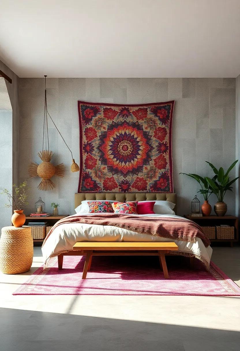 Hang ⁢Tapestries or Quilts: Adorn your walls with colorful ​fabric art⁣ or ​handmade quilts that infuse warmth and texture into⁤ your bedroom