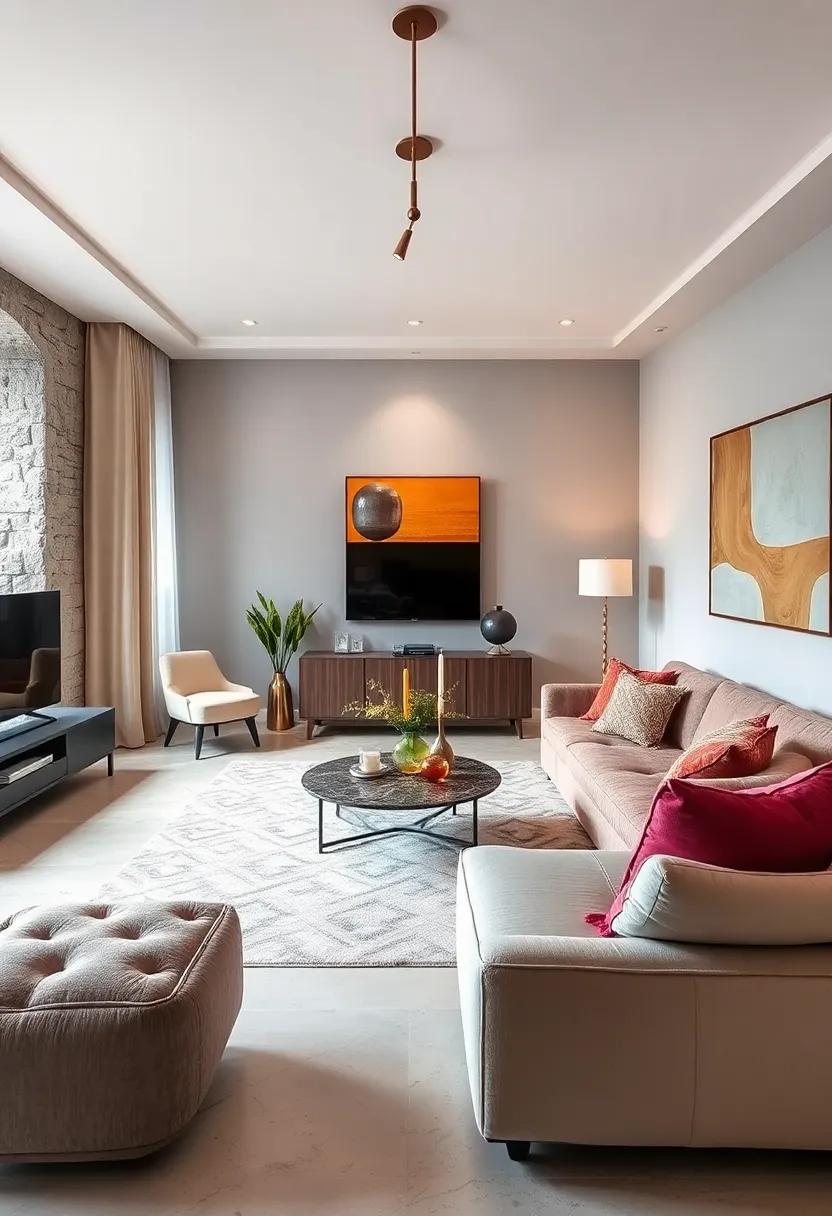 Defined Zones: Use rugs or furniture arrangements to define different areas within your small living room,creating distinct uses and flow