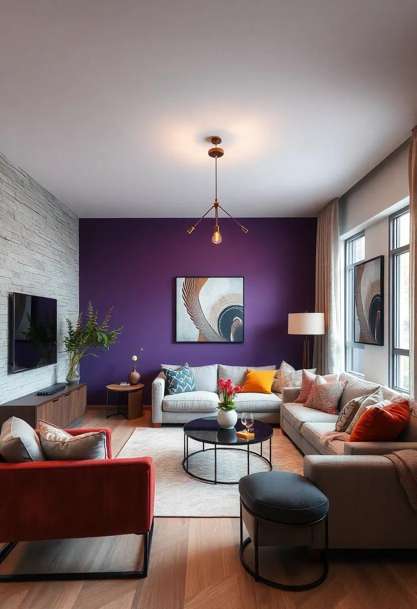 Accent Walls: Paint one wall a bold color or use wallpaper to create a stunning backdrop that adds interest without overwhelming the room