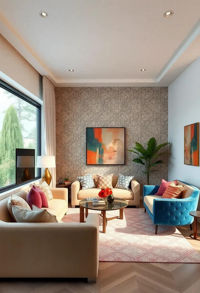 Play with Patterns: Balance intricate patterns in textiles or wallpaper with solid colors to create a cohesive yet dynamic look