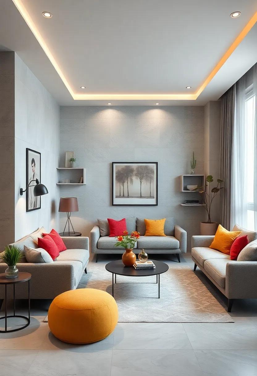 Layer Textures: Combine different materials like velvet, wicker, and linen to add depth and warmth to your small living room