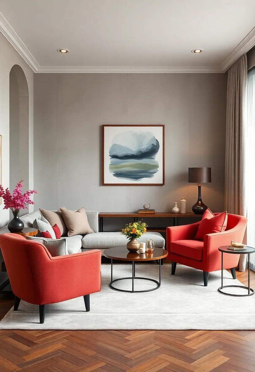 Statement Furniture: Invest in one or two statement pieces, like a bold armchair or an elegant side table, that steal the spotlight