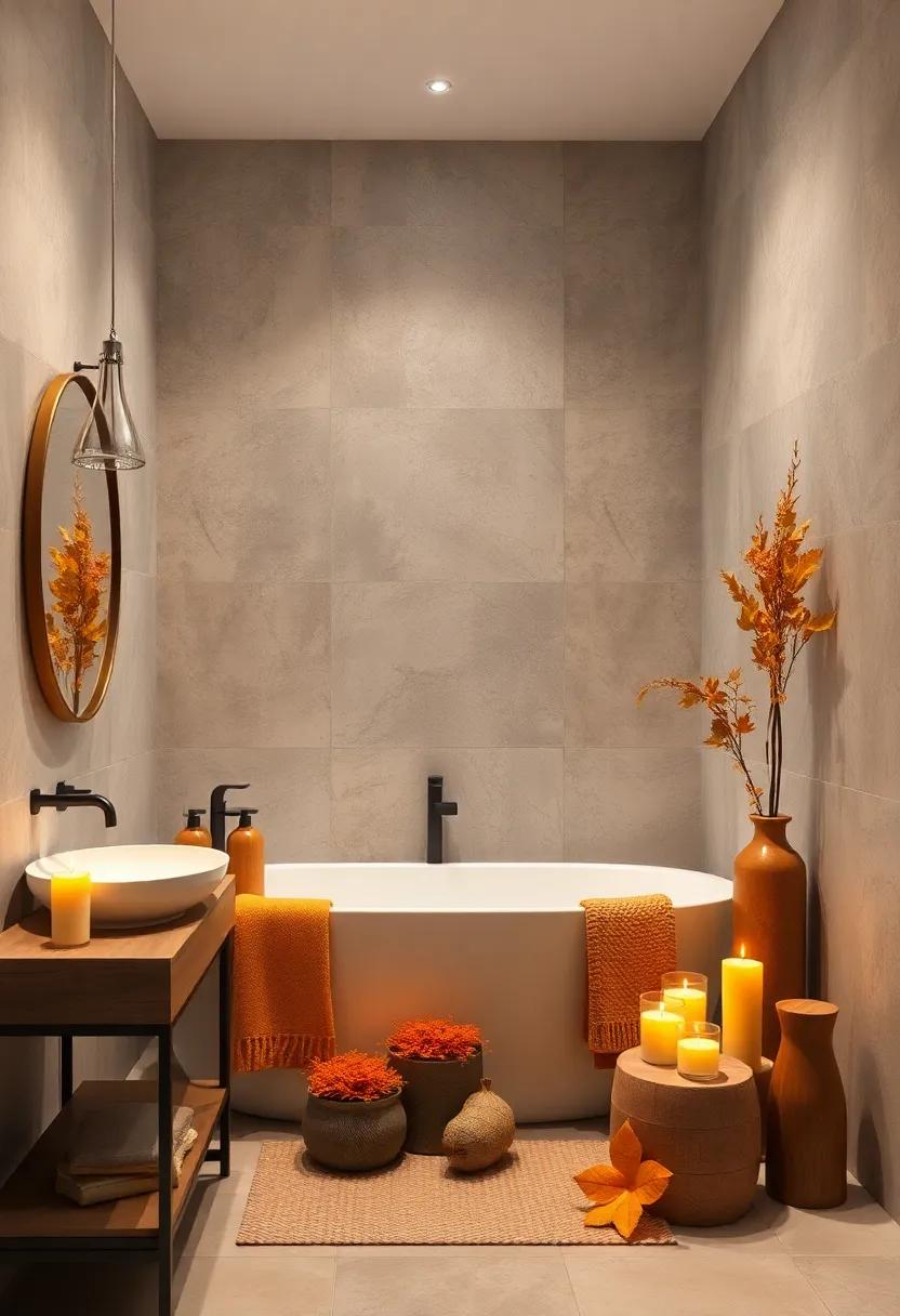 Nature-Inspired Candles: Incorporate candles with seasonal scents like pumpkin spice or cedarwood; their flickering glow sets a tranquil atmosphere